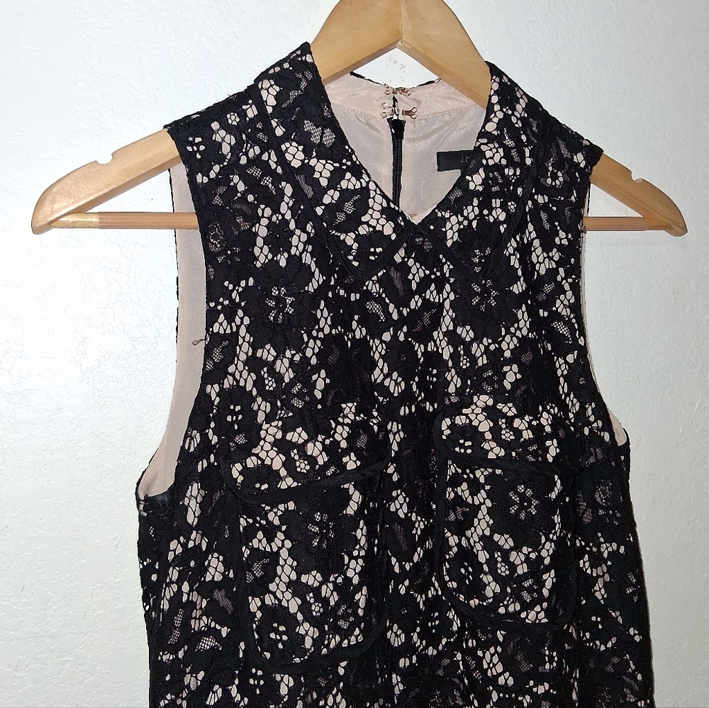 J.CREW Black Lace Dress W/ Pockets - Picture 6 of 9